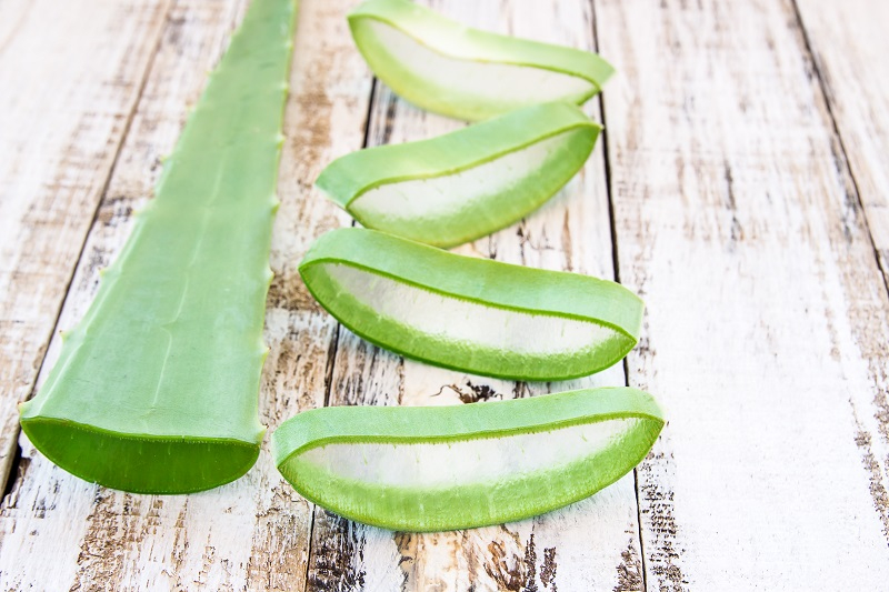 Aloe Vera leaf sliced