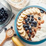 Greek yogurt with almonds and blueberries